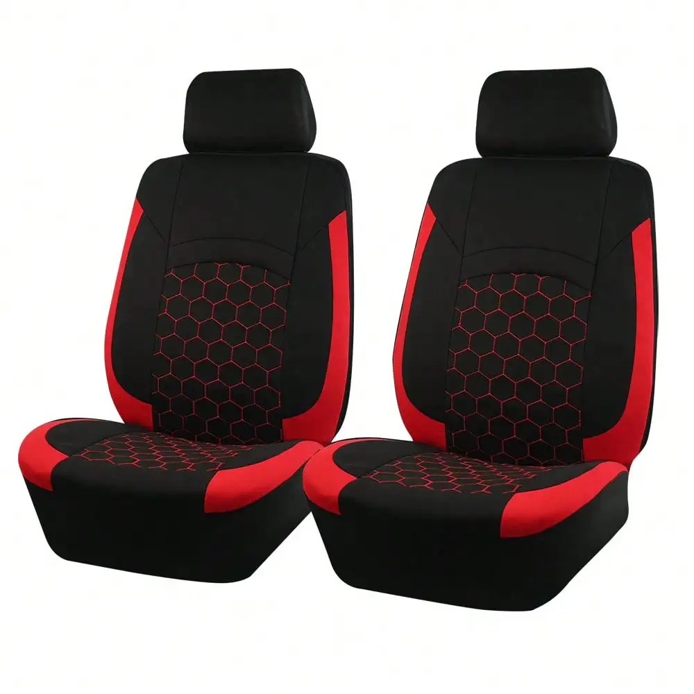 2-piece front car seat covers with trendy football quilted design. Airbag compatible, universal fit and stylish car accessories for women.
2-piece front car seat covers with trendy football quilted design. Airbag compatible, universal fit and stylish car accessories for women.