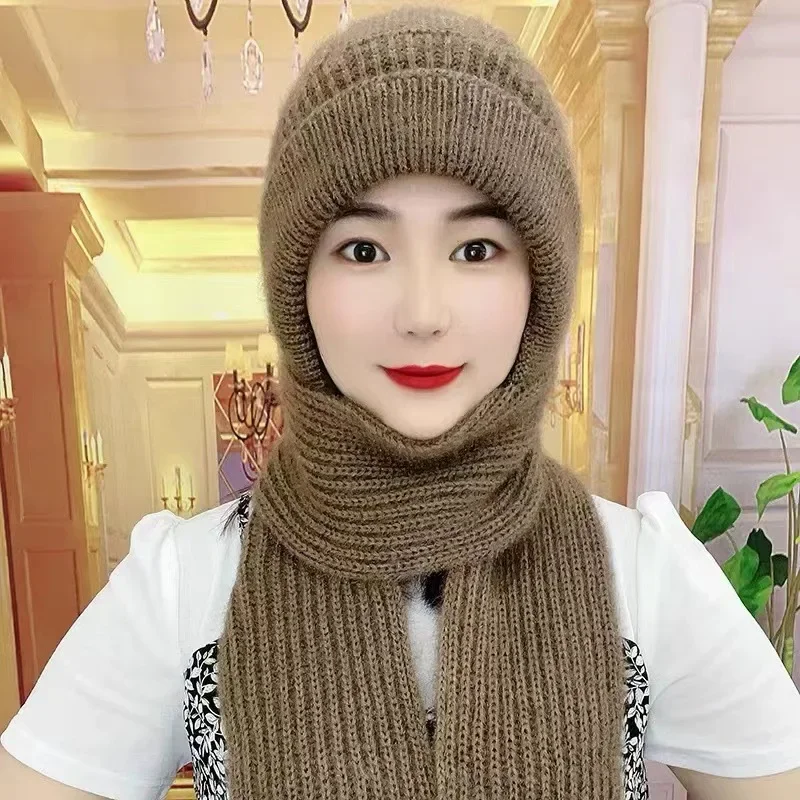 Winter Wool Neck Scarf Cap for Women Thick Warm Solid Thickening Hat Knitted Outdoor Riding Mask Bonnet Hats Set Scarf T702
Winter Wool Neck Scarf Cap for Women Thick Warm Solid Thickening Hat Knitted Outdoor Riding Mask Bonnet Hats Set Scarf T702