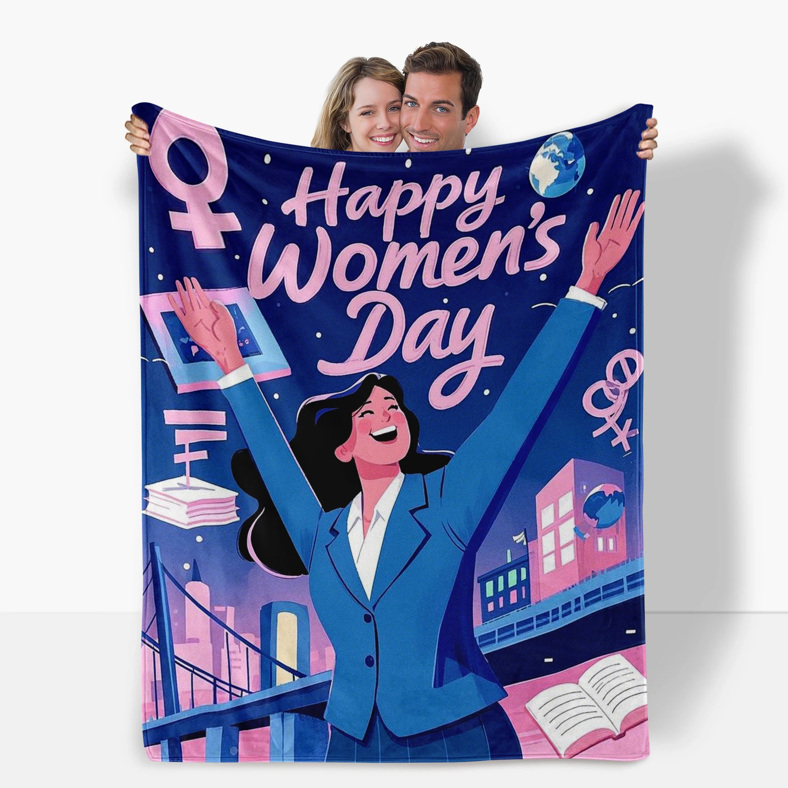 Cozy Women'S Day Flannel Blanket With Cartoon Female And Text, Soft And Warm For Mothers And Family Time
Cozy Women'S Day Flannel Blanket With Cartoon Female And Text, Soft And Warm For Mothers And Family Time