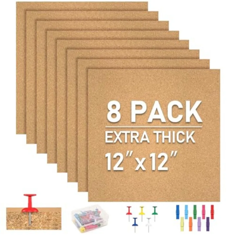 Cork Board Tiles - 8 Packs Adhesive Corkboards for WallSmall Cork Board Decorations CorkBoard Squares Cork Sheet Decorative Cor
Cork Board Tiles - 8 Packs Adhesive Corkboards for WallSmall Cork Board Decorations CorkBoard Squares Cork Sheet Decorative Cor