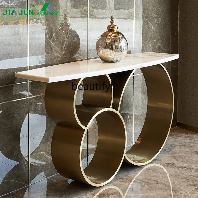 Light luxury Italian entrance table, strip table, marble entrance table, semi-round wall edge, narrow table partition cabinet857
Light luxury Italian entrance table, strip table, marble entrance table, semi-round wall edge, narrow table partition cabinet857