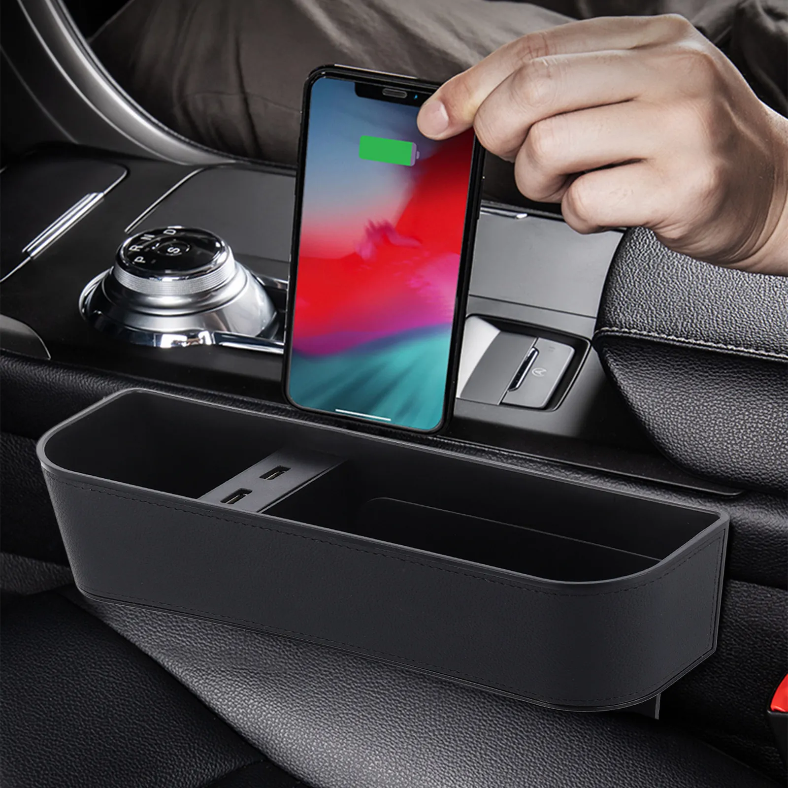 1 шт. Органайзер для хранения в зазоре автомобильного сиденья, премиум-класса, из АБС-пластика, многофункциональный, с двумя USB-портами для смартфона, кошелька, ключей
1 шт. Органайзер для хранения в зазоре автомобильного сиденья, премиум-класса, из АБС-пластика, многофункциональный, с двумя USB-портами для смартфона, кошелька, ключей