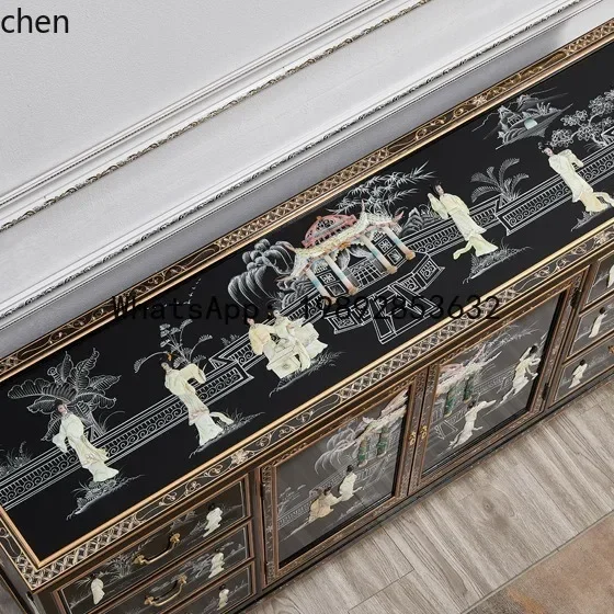O15- Lacquer Solid Wood Shell Six-Drawer Two-Door Cabinet Sideboard Mother-of-Pearl Craft Ming-Qing Classical Painted Furniture
O15- Lacquer Solid Wood Shell Six-Drawer Two-Door Cabinet Sideboard Mother-of-Pearl Craft Ming-Qing Classical Painted Furniture