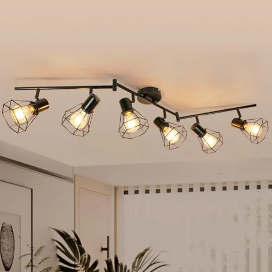 6-Light Track Lighting Directional Rotatable Ceiling Light Fixture Black Farmhouse Track Spotlight for Kitchen Bedroom Living R
6-Light Track Lighting Directional Rotatable Ceiling Light Fixture Black Farmhouse Track Spotlight for Kitchen Bedroom Living R