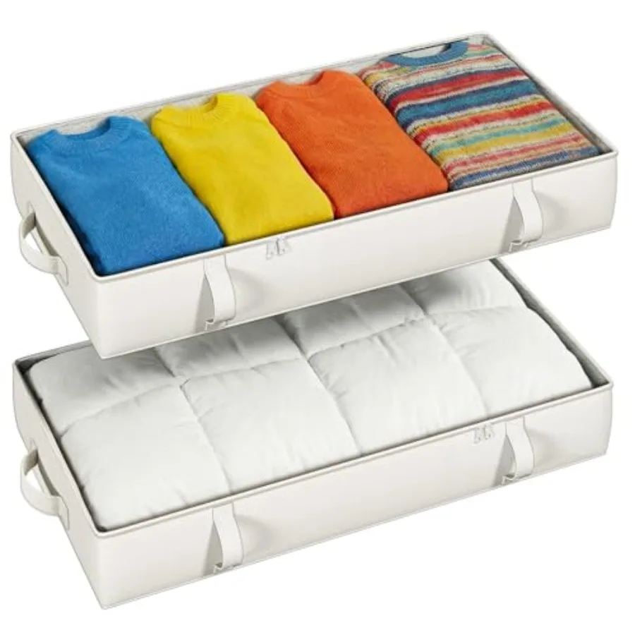 2-Pack Under Bed Storage, Closet Organizers and Storage Bins with Sturdy Sidewalls/Bottom/4 Handles
2-Pack Under Bed Storage, Closet Organizers and Storage Bins with Sturdy Sidewalls/Bottom/4 Handles