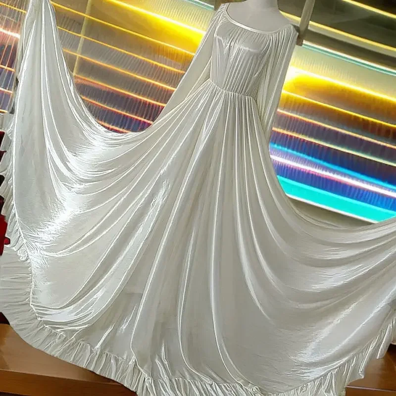 Glossy White Womens Satin Loose Maxi Dress Long Sleeve Plus Size Sexy Black Sleeping Robe Solid Long Dress Elegant Slim O-neck
Glossy White Womens Satin Loose Maxi Dress Long Sleeve Plus Size Sexy Black Sleeping Robe Solid Long Dress Elegant Slim O-neck