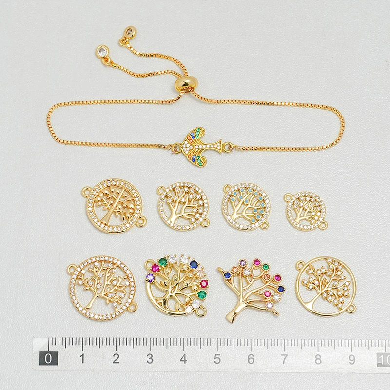 2 Pcs Copper Plated Tree Connector for Diy Jewelry Accessories Bracelet Necklace Making Inlay Colorful Zircon Round Hollow Parts
2 Pcs Copper Plated Tree Connector for Diy Jewelry Accessories Bracelet Necklace Making Inlay Colorful Zircon Round Hollow Parts
