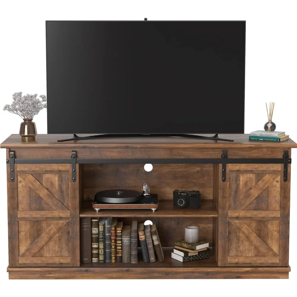 TV Stand for 65 Inch TV, Entertainment Center with Storage Cabinets and Sliding Barn Doors, Mid Century Modern
TV Stand for 65 Inch TV, Entertainment Center with Storage Cabinets and Sliding Barn Doors, Mid Century Modern