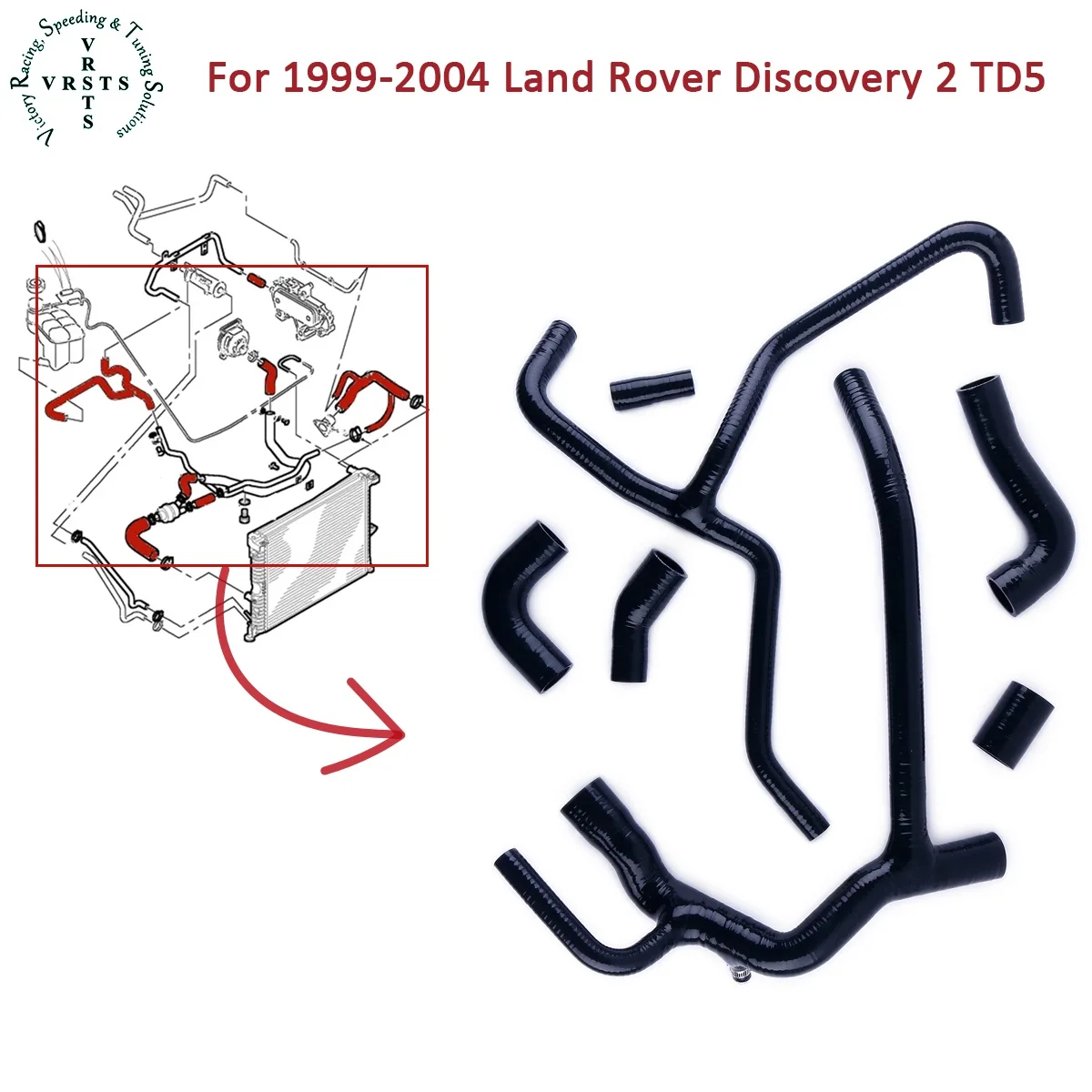 7PCS Kit Set For 1999-2004 Land Rover Discovery 2 TD5 Car Accessories Tools Silicone Radiator Coolant Water Pipe Tube Hose 3PLY
7PCS Kit Set For 1999-2004 Land Rover Discovery 2 TD5 Car Accessories Tools Silicone Radiator Coolant Water Pipe Tube Hose 3PLY