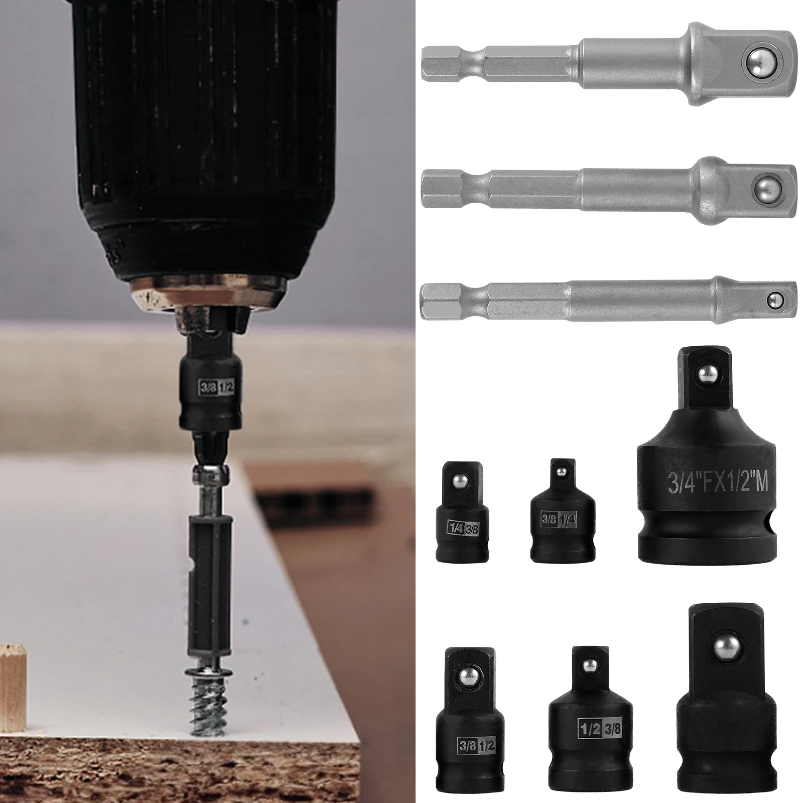 Rust-Resistant Locking Socket Adapter Set Versatile Socket Adapter Reliable Wrench Conversion Kit Corrosion-Resistant Locking
Rust-Resistant Locking Socket Adapter Set Versatile Socket Adapter Reliable Wrench Conversion Kit Corrosion-Resistant Locking