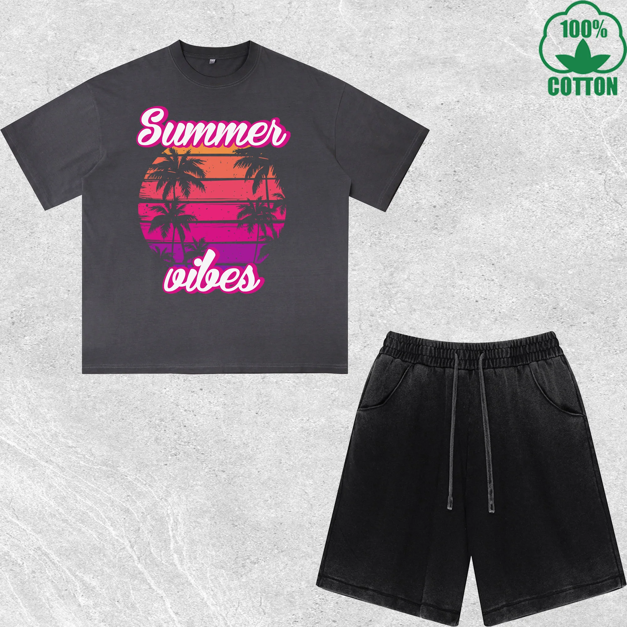 Summer Viber Printed Dirty Wash T-Shirt Shorts Set Multicolor Combo Loose Trendy Fashionable 100%Cotton
Summer Viber Printed Dirty Wash T-Shirt Shorts Set Multicolor Combo Loose Trendy Fashionable 100%Cotton
