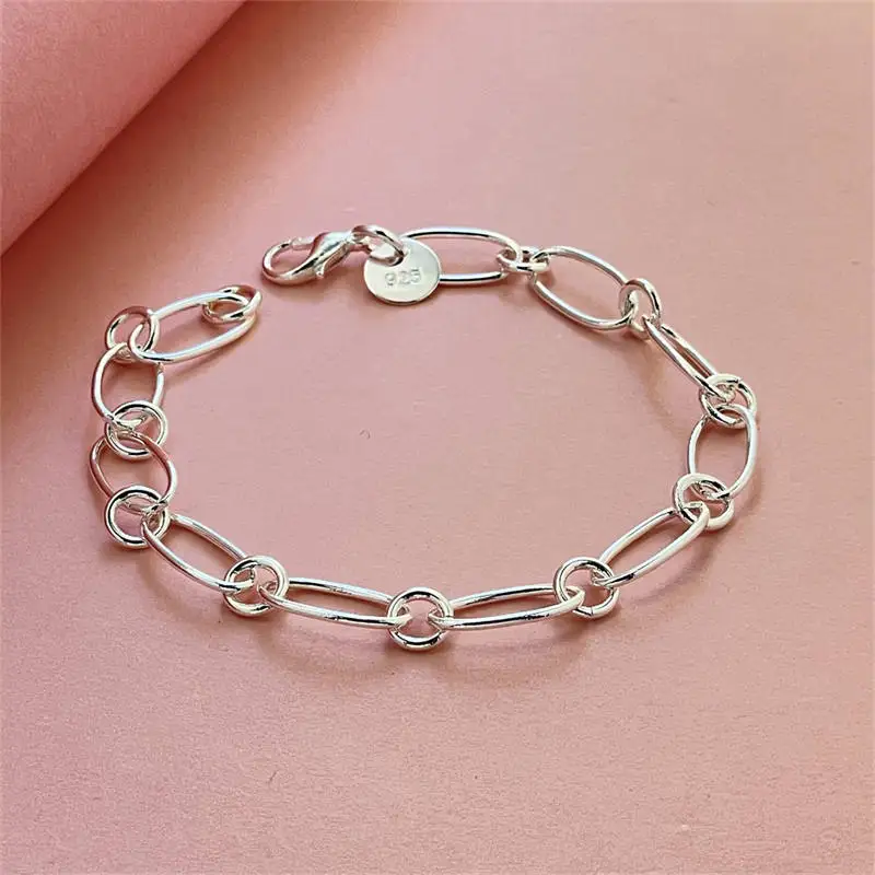 925 Sterling Silver Simple Chain Bracelet For Woman Charm Wedding Engagement Party Fashion Jewelry
925 Sterling Silver Simple Chain Bracelet For Woman Charm Wedding Engagement Party Fashion Jewelry