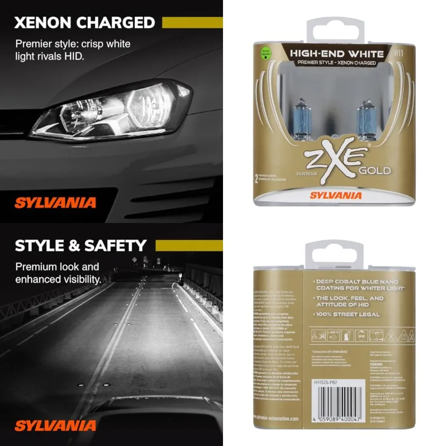 - H11 64211 SilverStar zXe GOLD High Performance Halogen Headlight Bulb - Headlight and Fog Light, Bright White Output, Best HI
- H11 64211 SilverStar zXe GOLD High Performance Halogen Headlight Bulb - Headlight and Fog Light, Bright White Output, Best HI