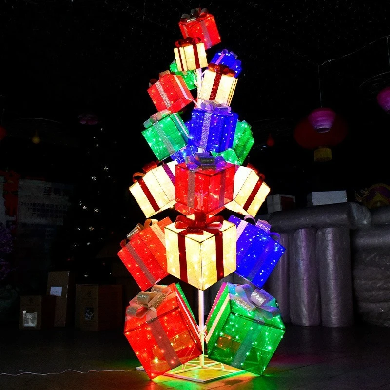 LED luminous Christmas decoration gift box tree outdoor landscape light festival modeling
LED luminous Christmas decoration gift box tree outdoor landscape light festival modeling
