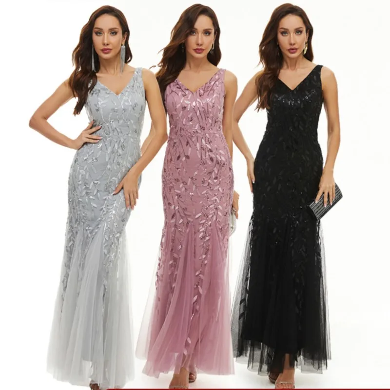 Embroidered Sequins Dress Banquet Light Luxury Dress Sleeveless Slim Mesh Fishtail Skirt Bridesmaid Dress
Embroidered Sequins Dress Banquet Light Luxury Dress Sleeveless Slim Mesh Fishtail Skirt Bridesmaid Dress