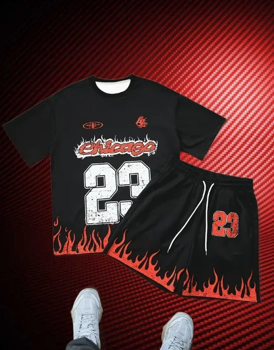 Лето 2025 г., новый повседневный уличный модный мягкий удобный дышащий и легкий мужской комплект с 3D цифровой печатью 
Лето 2025 г., новый повседневный уличный модный мягкий удобный дышащий и легкий мужской комплект с 3D цифровой печатью