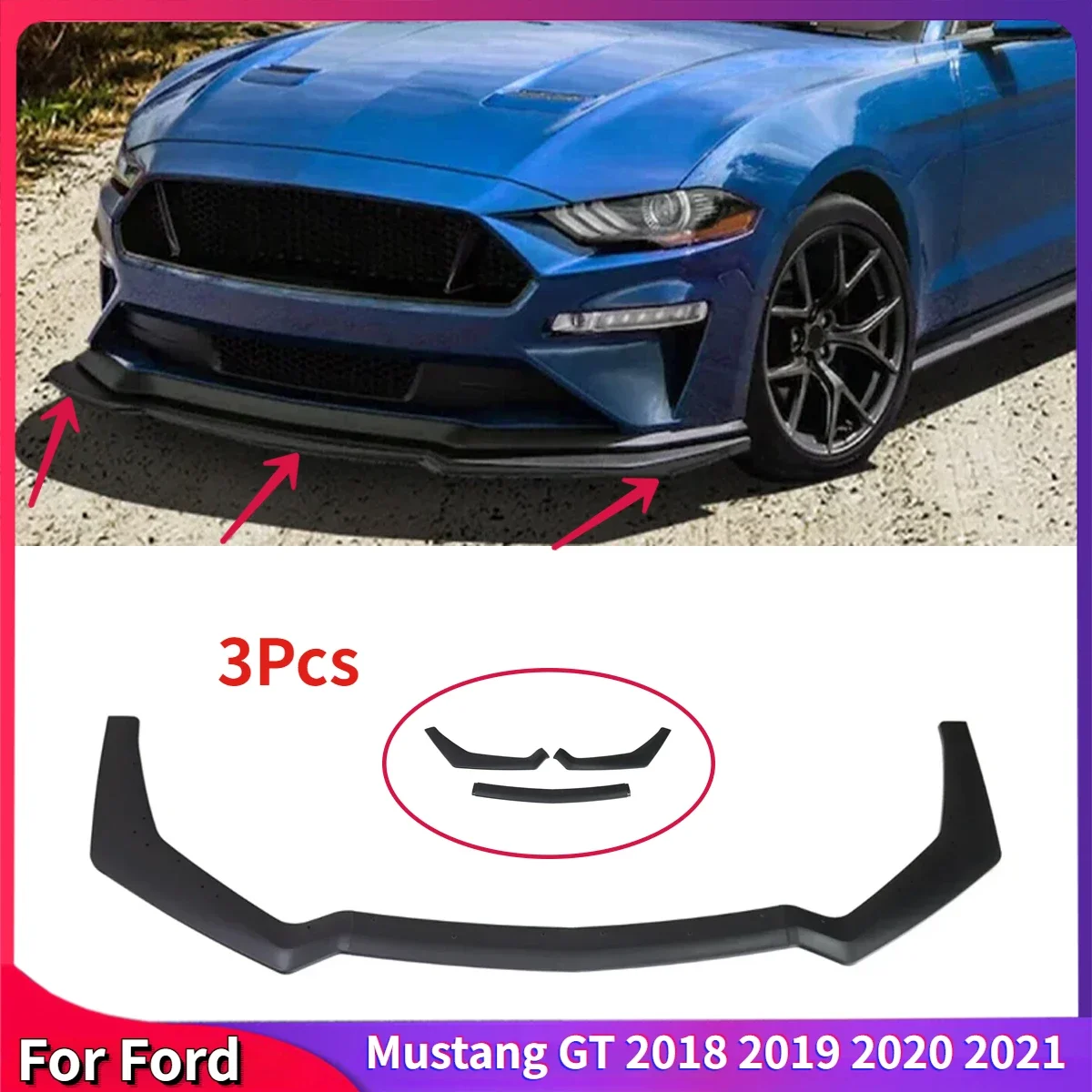 Car Front Bumper Lip Spoiler Side Splitter Deflector Body Kit Guards Auto Accessories for Ford Mustang GT 2018 2019 2020 2021
Car Front Bumper Lip Spoiler Side Splitter Deflector Body Kit Guards Auto Accessories for Ford Mustang GT 2018 2019 2020 2021