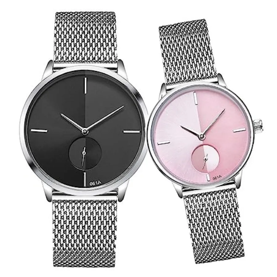 SENRUD Ultra Thin Simple Couples Watches His and Hers Stainless Steel Mesh Strap Pair Watch Gifts Set Men and Women Quartz Watc
SENRUD Ultra Thin Simple Couples Watches His and Hers Stainless Steel Mesh Strap Pair Watch Gifts Set Men and Women Quartz Watc