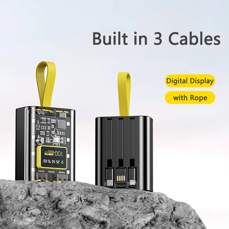 Power Bank 20000mAh Built in Cable Portable Charger with LED Light Lanyard Powerbank For iPhone Samsung Xiaomi Battery Poverbank
Power Bank 20000mAh Built in Cable Portable Charger with LED Light Lanyard Powerbank For iPhone Samsung Xiaomi Battery Poverbank