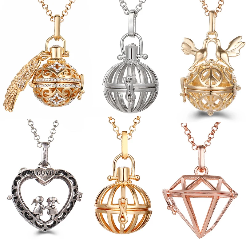 Mexican Chimes Angel Wings Music Ball Aromatherapy Necklace Exquisite Peace Dove Perfume Lockets Pendant Pregnant Woman Jewelry
Mexican Chimes Angel Wings Music Ball Aromatherapy Necklace Exquisite Peace Dove Perfume Lockets Pendant Pregnant Woman Jewelry