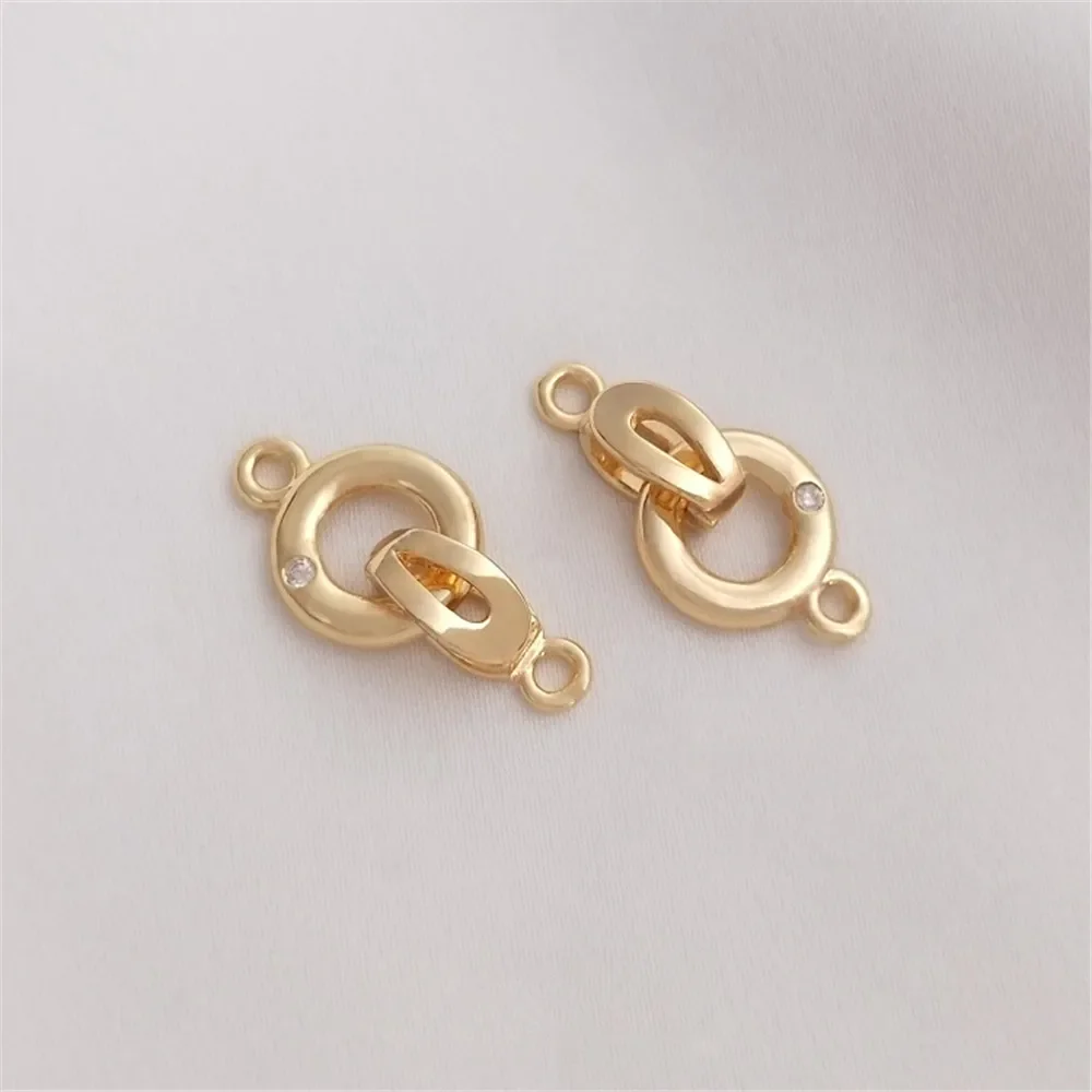14K Gold Plated single zirconium round clasp diy necklace clasp bracelet end clasp
14K Gold Plated single zirconium round clasp diy necklace clasp bracelet end clasp