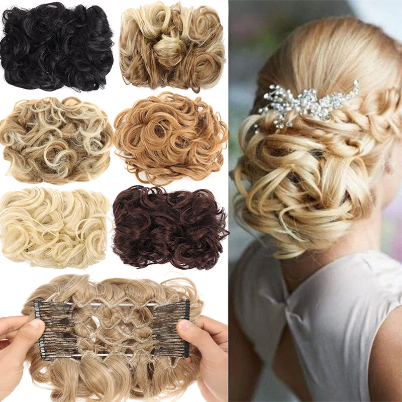 Big steel comb, wavy hair, wig, fluffy and slightly curly bun
Big steel comb, wavy hair, wig, fluffy and slightly curly bun