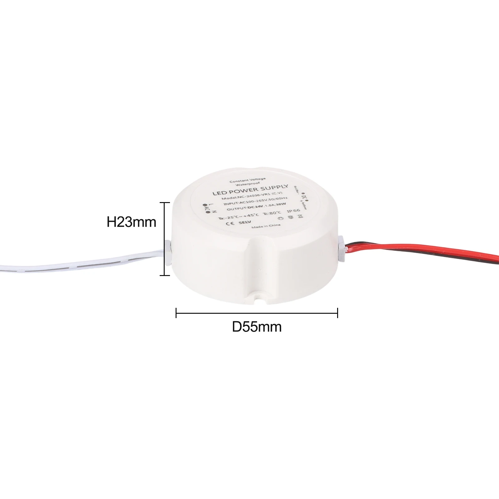 LED Driver Power Supply 36W D55*23mm AC To DC Transformer 36W 48W 60W Options Compact Round Design Indoor Lighting
LED Driver Power Supply 36W D55*23mm AC To DC Transformer 36W 48W 60W Options Compact Round Design Indoor Lighting