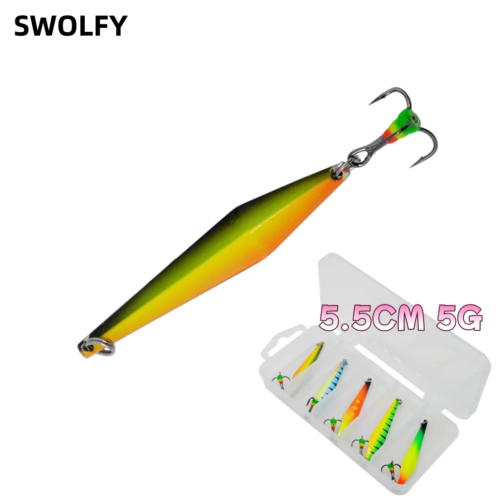 SWOLFY 5 шт., зимние приманки для зимней рыбалки, ложки, 5 г, 5,5 см, приманки из цинкового сплава, искусственные приманки для микрорыб, металлическая жесткая приманка
SWOLFY 5 шт., зимние приманки для зимней рыбалки, ложки, 5 г, 5,5 см, приманки из цинкового сплава, искусственные приманки для микрорыб, металлическая жесткая приманка