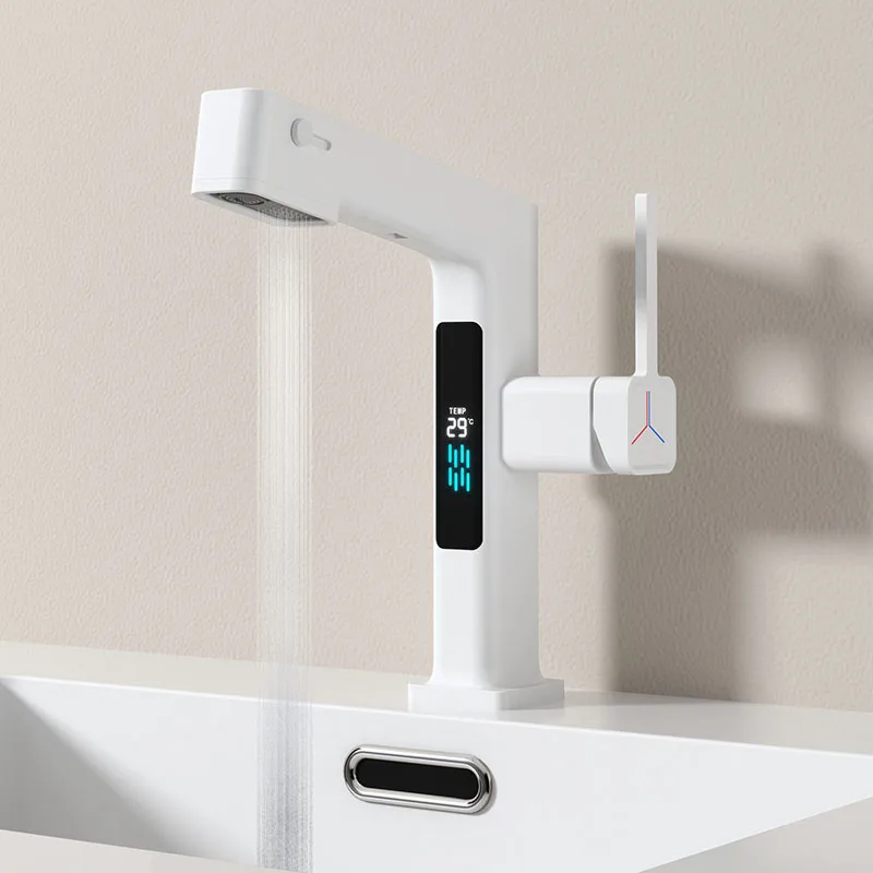 Smart Bathroom Faucet LEDTemperature Display Pull Out Sprayer Head Sink and Basin Faucets Suitable for Washing Hair and Gargling
Smart Bathroom Faucet LEDTemperature Display Pull Out Sprayer Head Sink and Basin Faucets Suitable for Washing Hair and Gargling