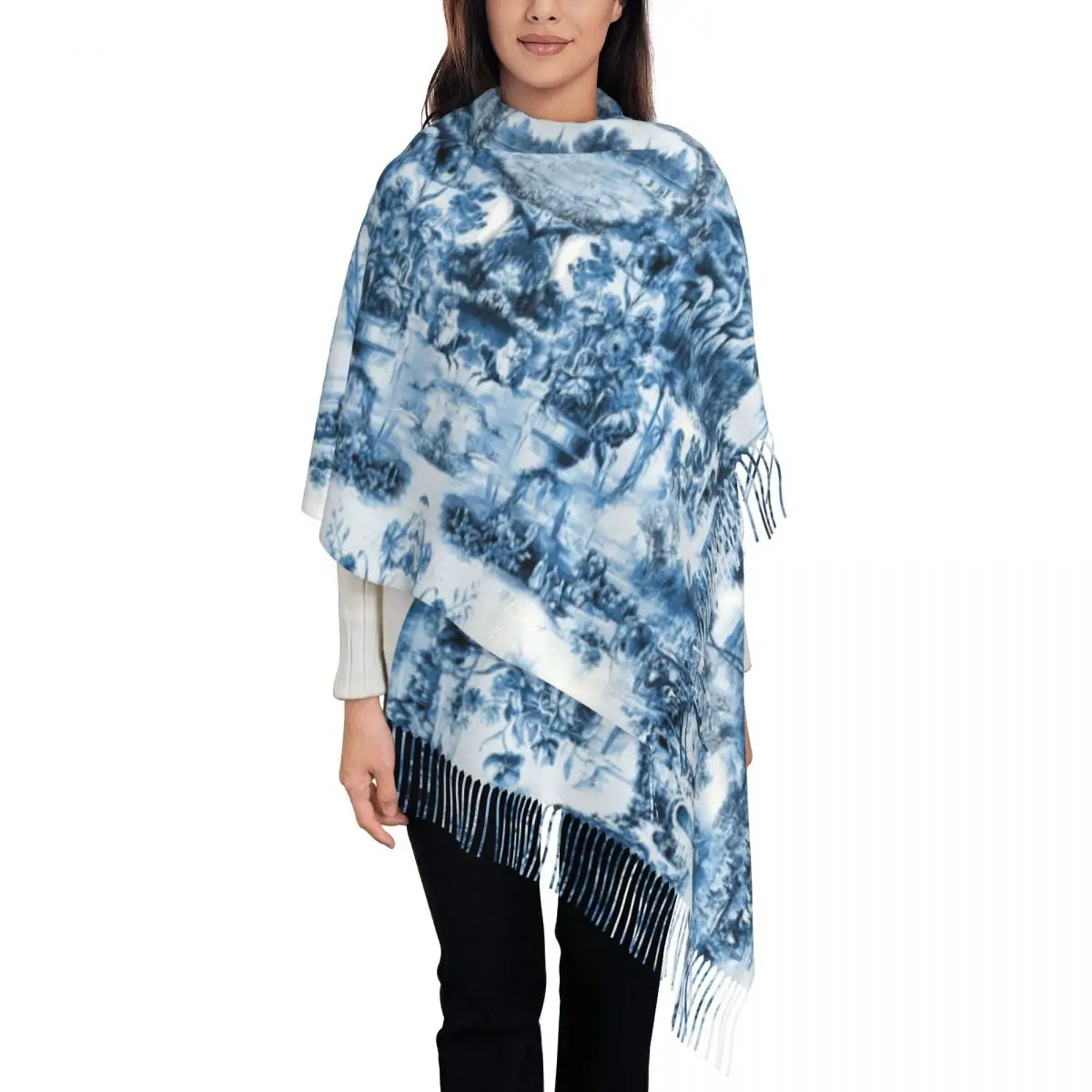 Customized Print French Navy Blue Toile De Jouy Scarf Women Men Winter Fall Warm Scarves Shawl Wrap
Customized Print French Navy Blue Toile De Jouy Scarf Women Men Winter Fall Warm Scarves Shawl Wrap