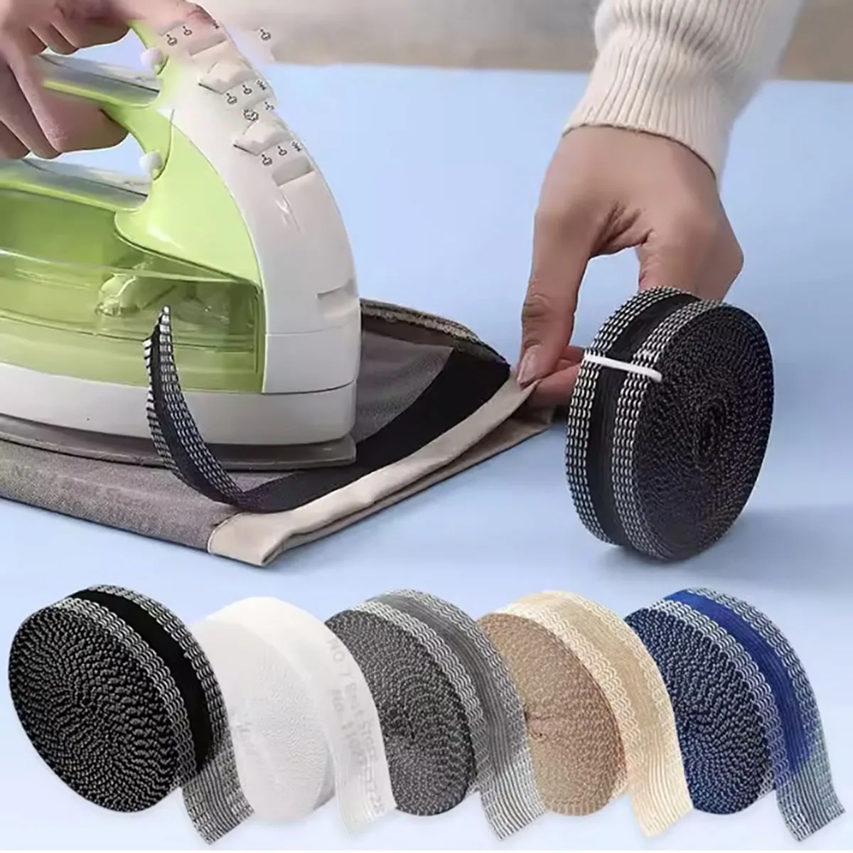 Self Adhesive Pants Hem Tape No Sew Iron on Trouser Edge Hemming Strip DIY Fabric Adhesive Tape for Quick Fix Jean Clothing
Self Adhesive Pants Hem Tape No Sew Iron on Trouser Edge Hemming Strip DIY Fabric Adhesive Tape for Quick Fix Jean Clothing 