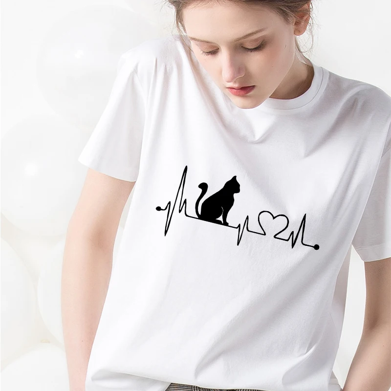 Новинка 2019, летняя футболка, женская футболка с принтом Love cat, топы, одежда, модная крутая футболка, женская тонкая футболка в стиле Харадзюку с круглым вырезом
Новинка 2019, летняя футболка, женская футболка с принтом Love cat, топы, одежда, модная крутая футболка, женская тонкая футболка в стиле Харадзюку с круглым вырезом