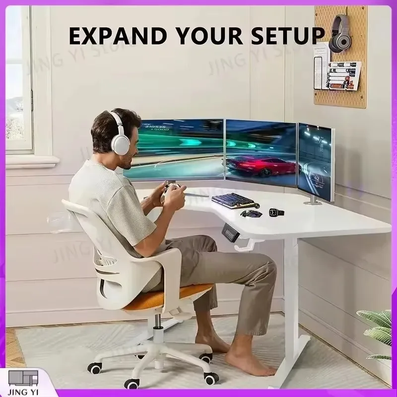 L Shaped Gaming Desk Computer Desk with Electric Height Adjustable Lift Mechanism for Home Office Small Space Workstation
L Shaped Gaming Desk Computer Desk with Electric Height Adjustable Lift Mechanism for Home Office Small Space Workstation