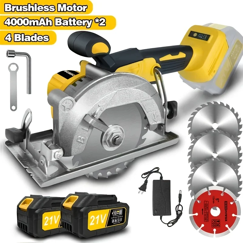 Brushless Lithium Electric Circular Saw Kit, Cordless Mini Circular Saw, Equipped With High Battery Life And Fine Saw Blade, Adjustable Three-speed And Upgraded Cutting Ability, Suitable For Woodworking, Stone, Ceramic Tile, Plastic And Soft Metal.
Brushless Lithium Electric Circular Saw Kit, Cordless Mini Circular Saw, Equipped With High Battery Life And Fine Saw Blade, Adjustable Three-speed And Upgraded Cutting Ability, Suitable For Woodworking, Stone, Ceramic Tile, Plastic And Soft Metal.