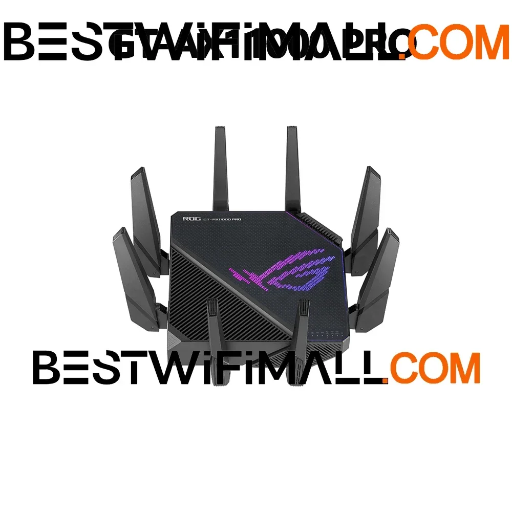 ASUS GT-AX11000 PRO WiFi 6 Gaming Router Tri-Band World's First 1x10G & 1x2.5G WAN/LAN Gaming Port DFS 2G Quad-Core Processor
ASUS GT-AX11000 PRO WiFi 6 Gaming Router Tri-Band World's First 1x10G & 1x2.5G WAN/LAN Gaming Port DFS 2G Quad-Core Processor
