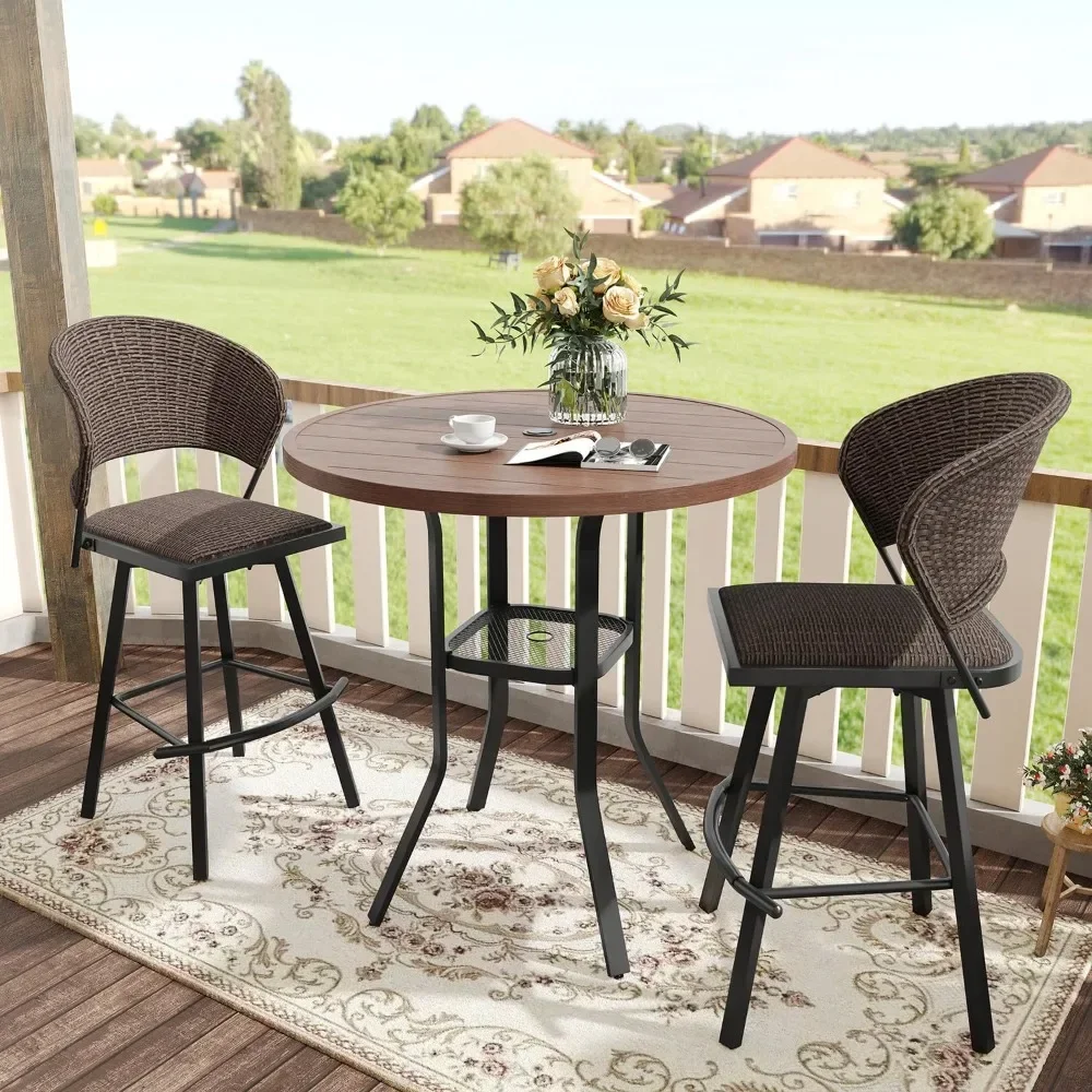 2025 New 3 Pieces Patio Bar Set for Lawn Garden, 35.5" Bar Height Metal Table and 2 Wicker Outdoor Swivel Bar Stools
2025 New 3 Pieces Patio Bar Set for Lawn Garden, 35.5" Bar Height Metal Table and 2 Wicker Outdoor Swivel Bar Stools