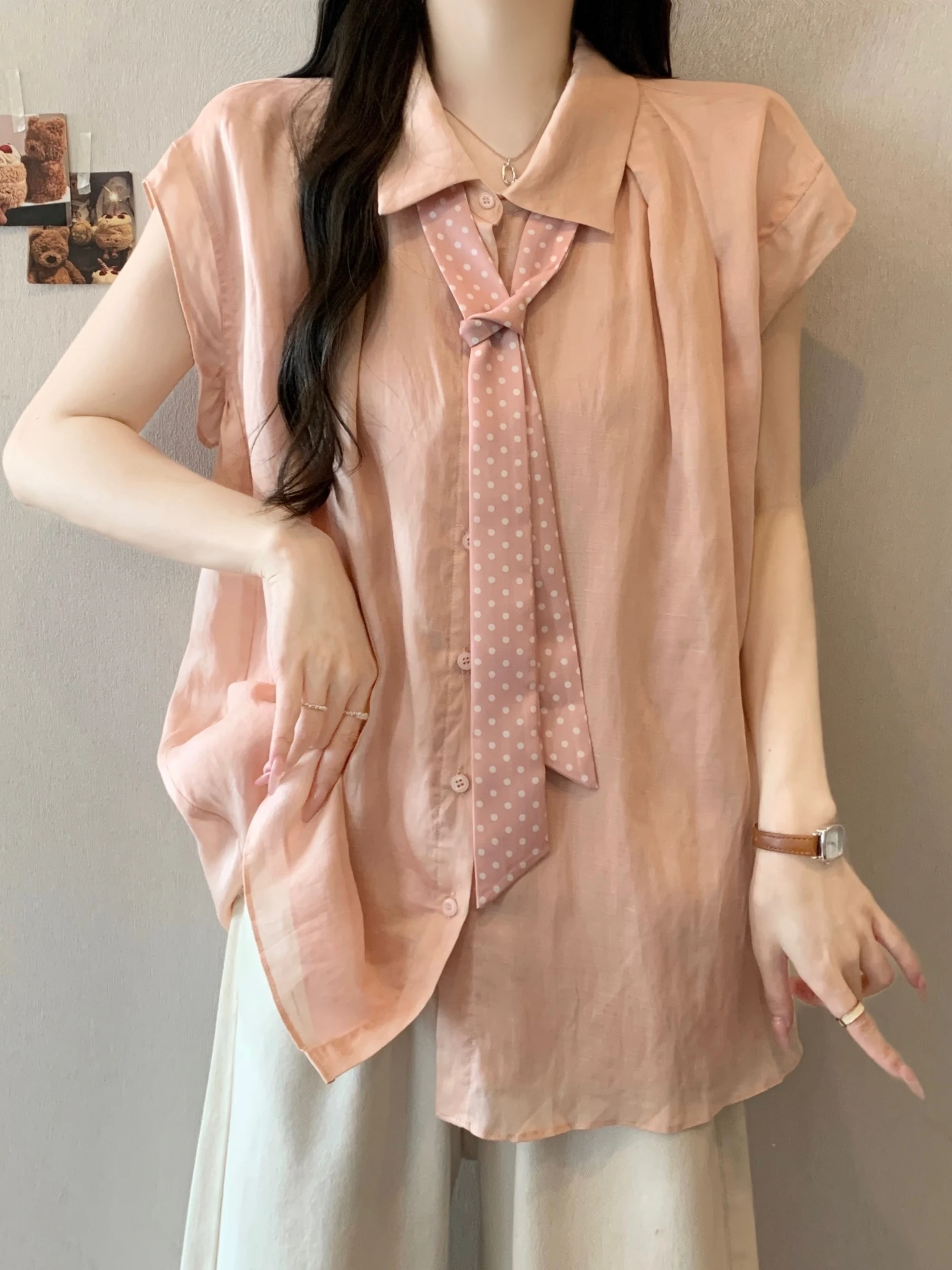 plus Size Women's Lazy Style Collar Short Sleeve Shirt Summer Slimming Versatile Open Cardigan Top Trendy High Waist Kor...
plus Size Women's Lazy Style Collar Short Sleeve Shirt Summer Slimming Versatile Open Cardigan Top Trendy High Waist Kor...