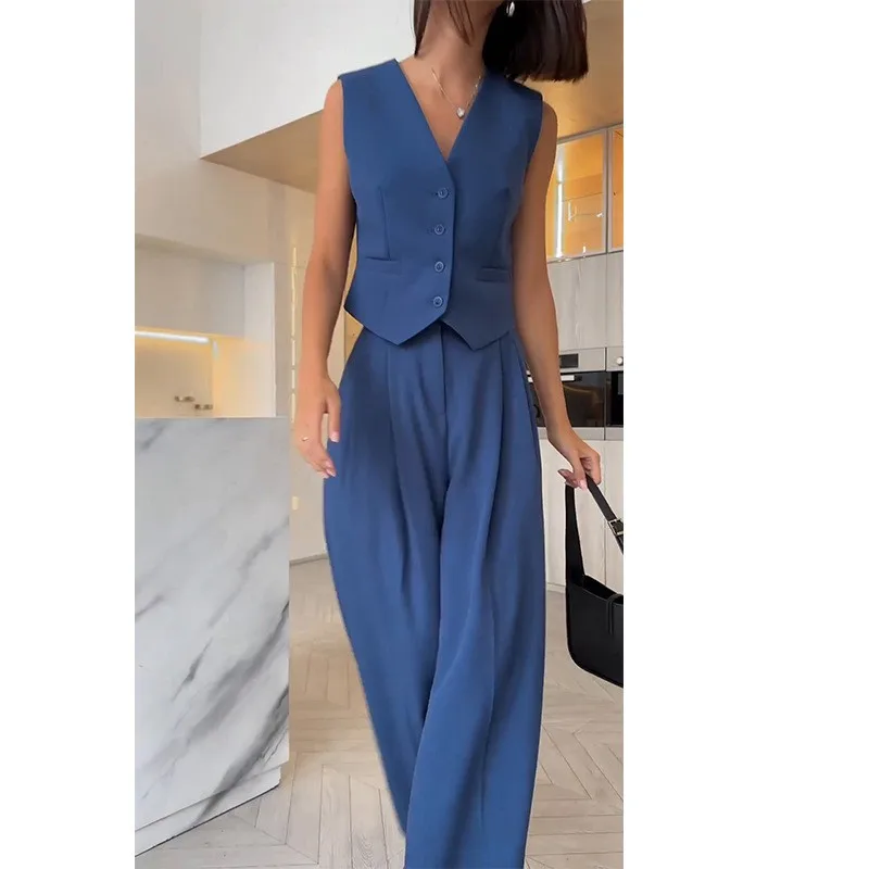 Summer Set Vest Pants High Waist Wide Leg Tank Top Pants V Neck Sleeveless Top Pants Tailored Fit Camisole Pants Two Piece Set
Summer Set Vest Pants High Waist Wide Leg Tank Top Pants V Neck Sleeveless Top Pants Tailored Fit Camisole Pants Two Piece Set