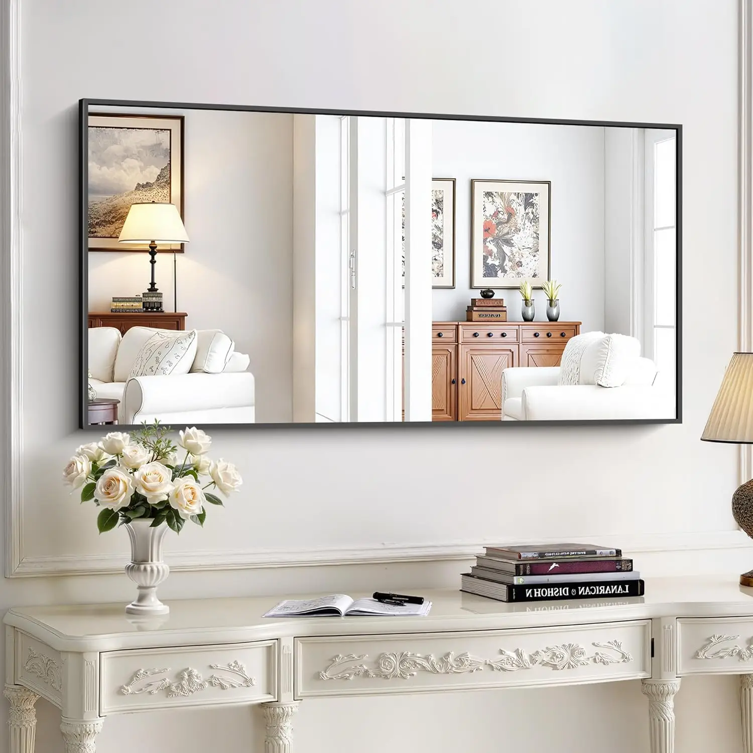 Black Bathroom Mirror, 24x48 Inch RecMirror for Over Sink, Modern Decorative Wall Mirror for Bedroom Living Room Bathroom, Hang
Black Bathroom Mirror, 24x48 Inch RecMirror for Over Sink, Modern Decorative Wall Mirror for Bedroom Living Room Bathroom, Hang