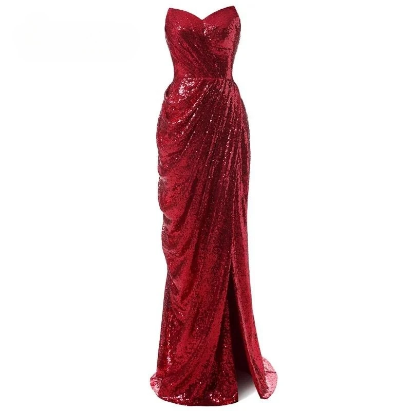 Customized Evening Dress Red Sequins Strapless Mermaid Zipper Trumpet Slit Floor Length Plus size Woman Party Formal Gown 4201
Customized Evening Dress Red Sequins Strapless Mermaid Zipper Trumpet Slit Floor Length Plus size Woman Party Formal Gown 4201