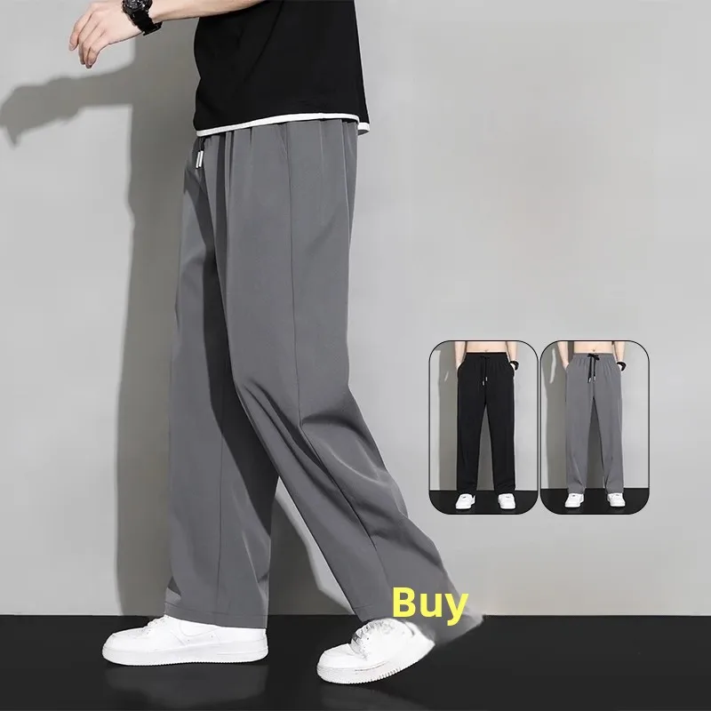 Summer Thin Men's Loose Ice Silk Casual Pants Wide Leg Straight Cut Youthful Vitali Sle Pure Color Versatile Trendy Trousers
Summer Thin Men's Loose Ice Silk Casual Pants Wide Leg Straight Cut Youthful Vitali Sle Pure Color Versatile Trendy Trousers