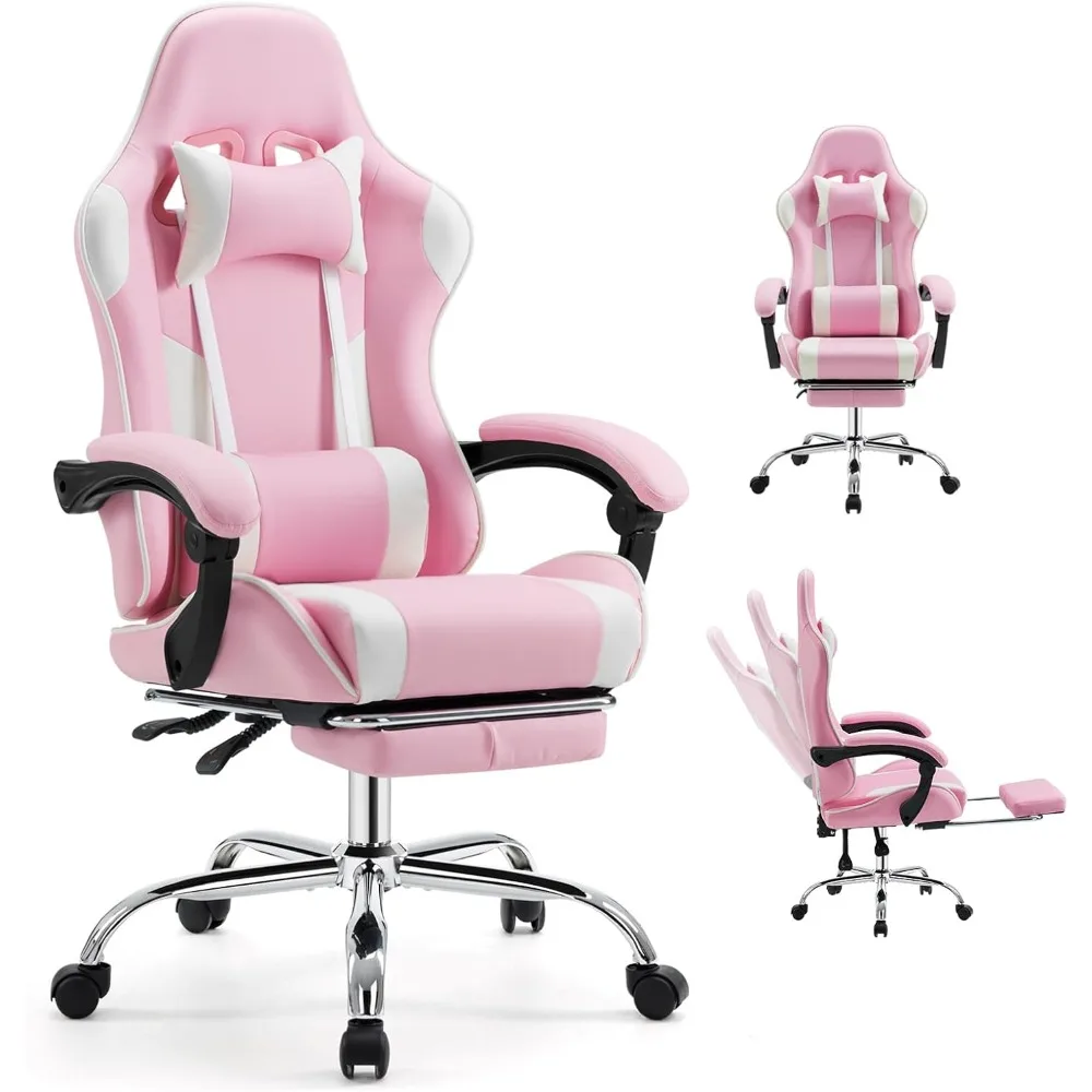 Ergonomic Gaming Office Desk Chair with Adjustable Footrest Headrest Linkage Armrest Swivel Reclining Computer Chair White
Ergonomic Gaming Office Desk Chair with Adjustable Footrest Headrest Linkage Armrest Swivel Reclining Computer Chair White