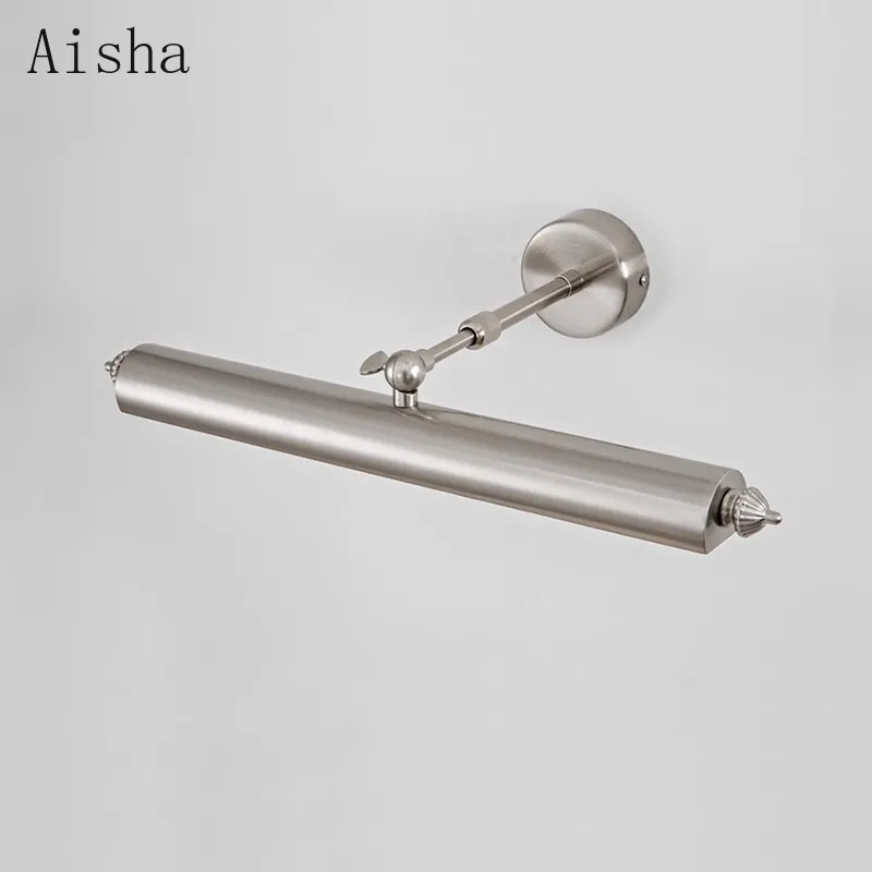 Retro Minimalist Adjustable Wall Lamp Made of Stainless Steel Brushed Nickel Bathroom Mirror, Front Bedside Reading Light
Retro Minimalist Adjustable Wall Lamp Made of Stainless Steel Brushed Nickel Bathroom Mirror, Front Bedside Reading Light