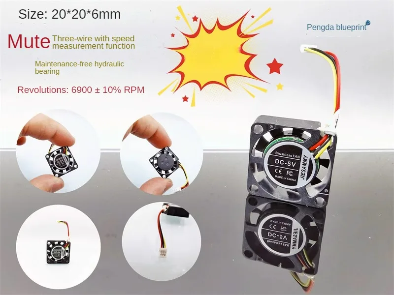 JIESAMMY hydraulic 2006 2CM mute 5V three-wire speed measuring 20*20*6MM notebook micro fan20*20*6MM
JIESAMMY hydraulic 2006 2CM mute 5V three-wire speed measuring 20*20*6MM notebook micro fan20*20*6MM