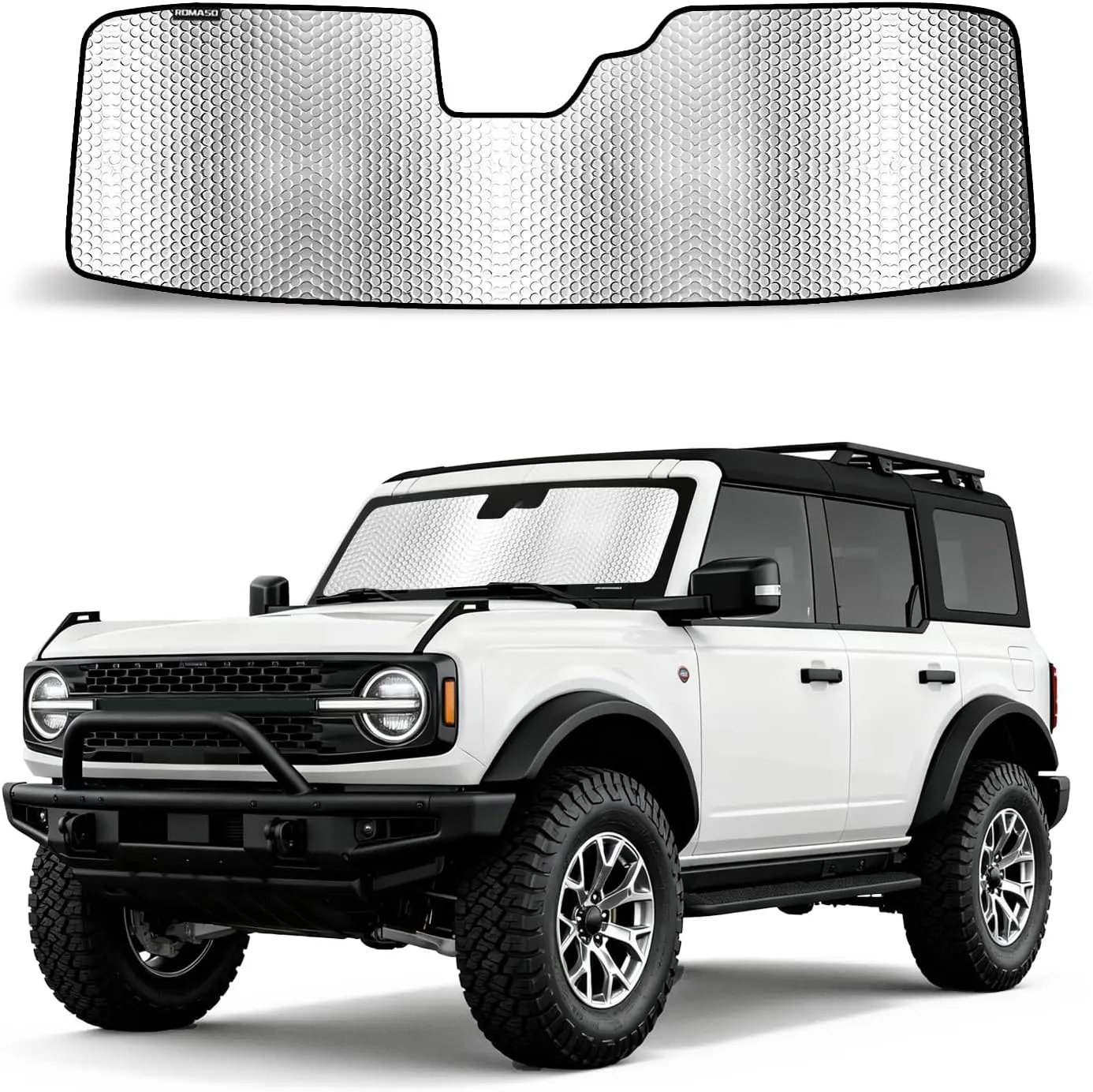 Windshield Sunshade Compatible with Ford Bronco 2021-2026 - Heavy Duty
Windshield Sunshade Compatible with Ford Bronco 2021-2026 - Heavy Duty