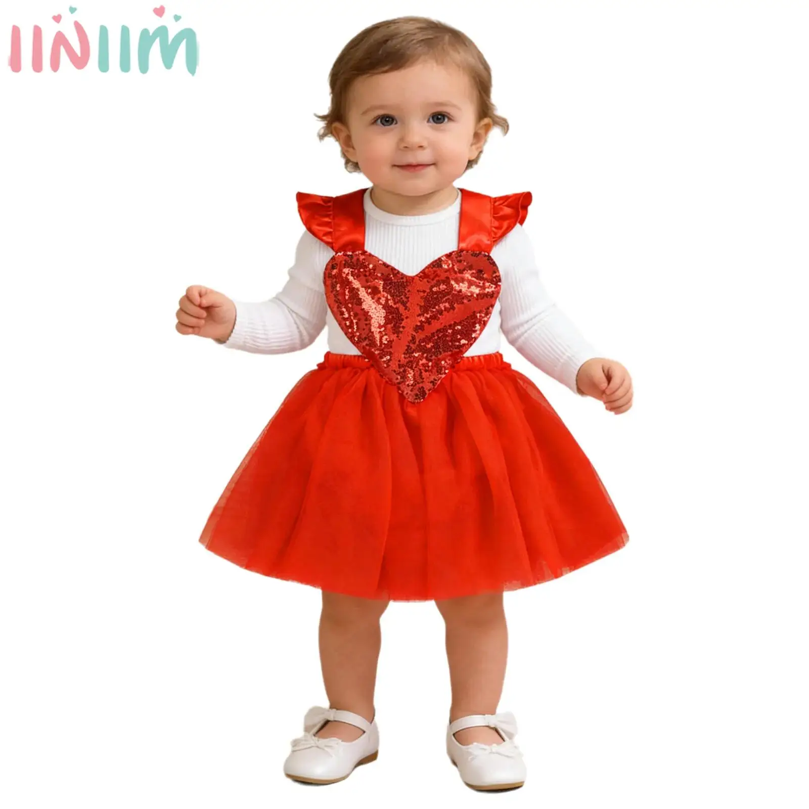 Праздничный комбинезон-платье для девочек на День святого Валентина: с рюшами на рукавах, пайетками в виде сердца на спине, без спинки, из фатина, для дня рождения и фотосессий
Праздничный комбинезон-платье для девочек на День святого Валентина: с рюшами на рукавах, пайетками в виде сердца на спине, без спинки, из фатина, для дня рождения и фотосессий