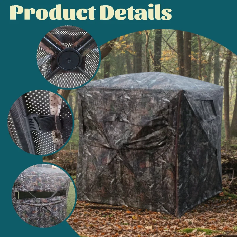Camouflage Pop-Up Hunting Blind Easy Setup Ground Shelter Outdoor Camo Blind with Storage for Deer Turkey Duck Archery Season
Camouflage Pop-Up Hunting Blind Easy Setup Ground Shelter Outdoor Camo Blind with Storage for Deer Turkey Duck Archery Season