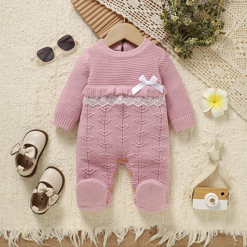 Комбинезоны для маленьких девочек, одежда для детей 0-9 м, розовые вязаные комбинезоны с круглым вырезом и длинными рукавами для новорожденных, весенне-осенне-зимняя одежда для малышей, цельная одежда
Комбинезоны для маленьких девочек, одежда для детей 0-9 м, розовые вязаные комбинезоны с круглым вырезом и длинными рукавами для новорожденных, весенне-осенне-зимняя одежда для малышей, цельная одежда