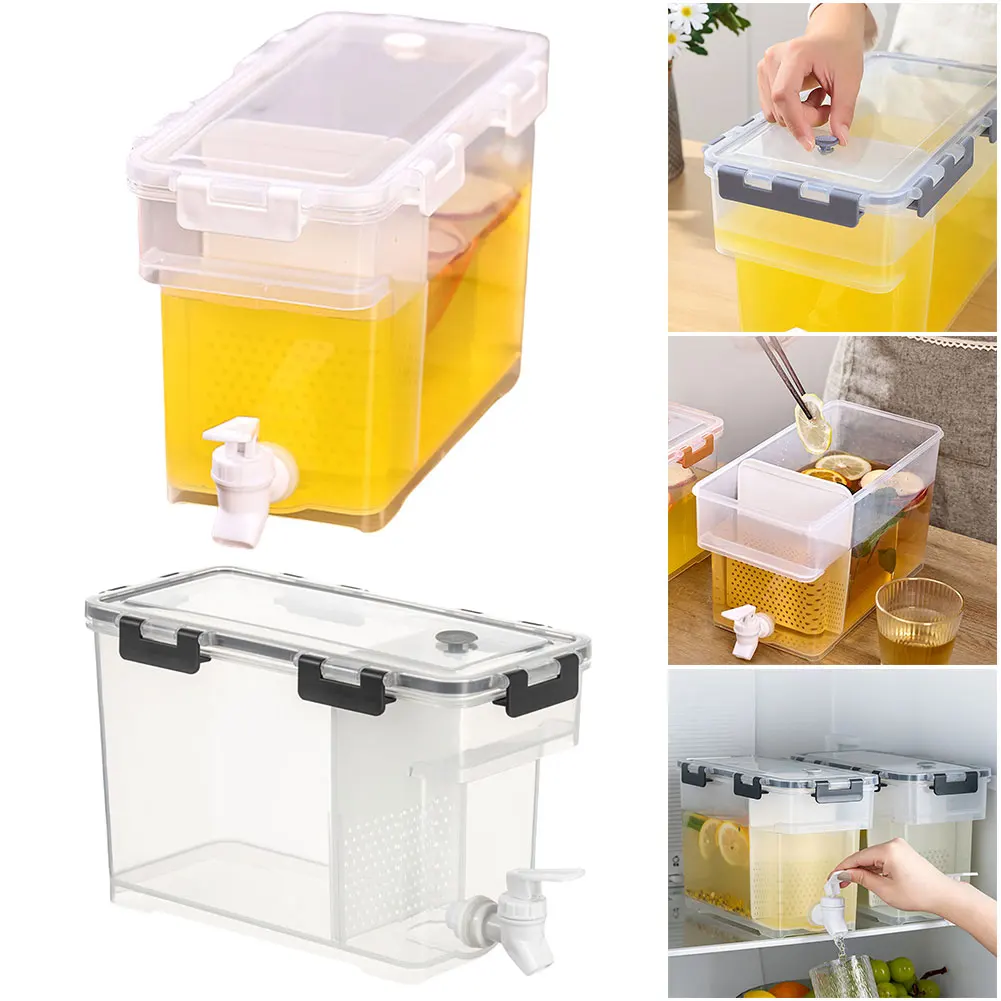 3.5 Litres Beverage Dispenser Double Tank Drink Dispenser Fridge Cold Kettle Dispenser for Fruit Juice Cocktails
3.5 Litres Beverage Dispenser Double Tank Drink Dispenser Fridge Cold Kettle Dispenser for Fruit Juice Cocktails