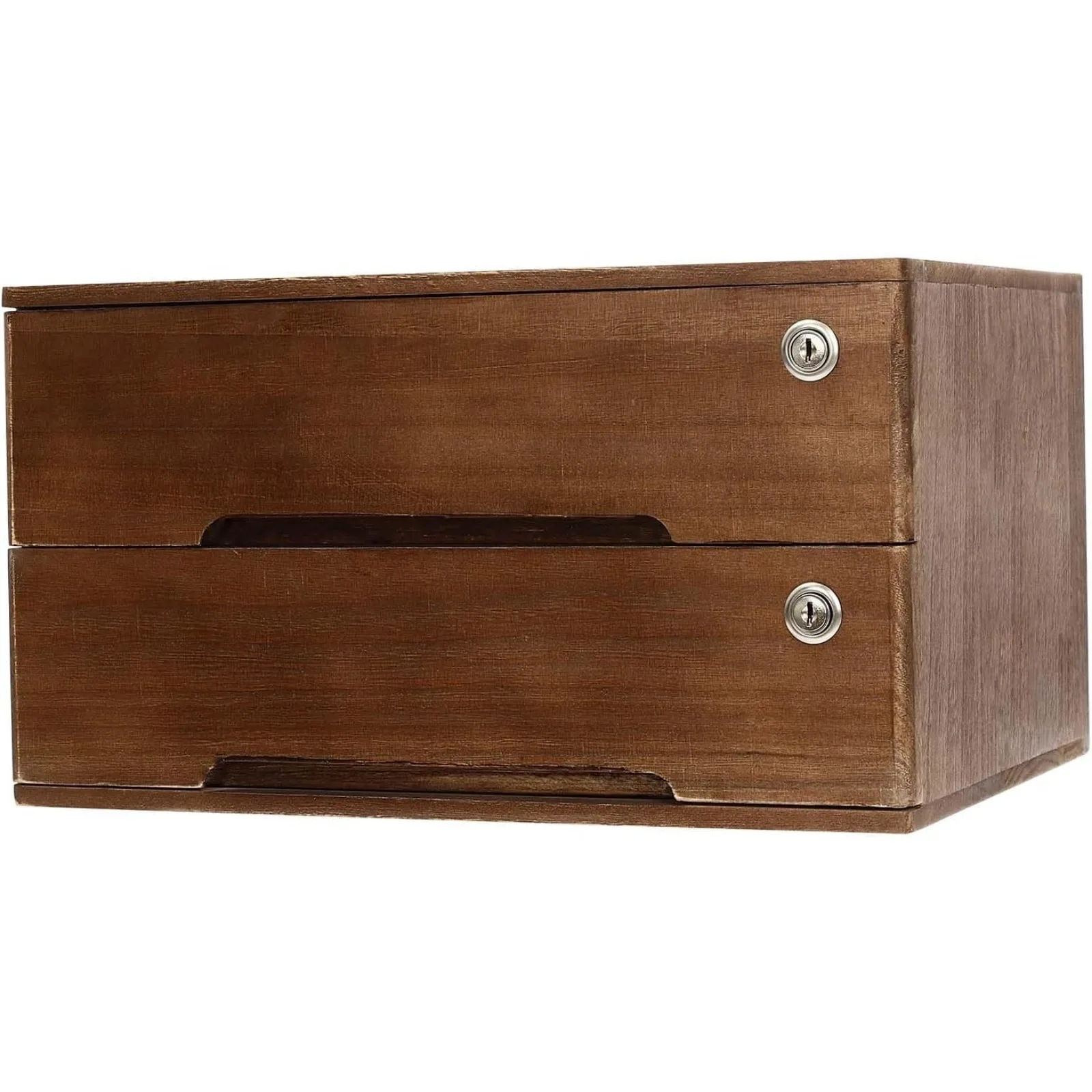 Классический деревянный настольный органайзер с 2 ящиками, настольный ящик для хранения с замком, органайзер для файлов формата А4 для офисных принадлежностей
Классический деревянный настольный органайзер с 2 ящиками, настольный ящик для хранения с замком, органайзер для файлов формата А4 для офисных принадлежностей 